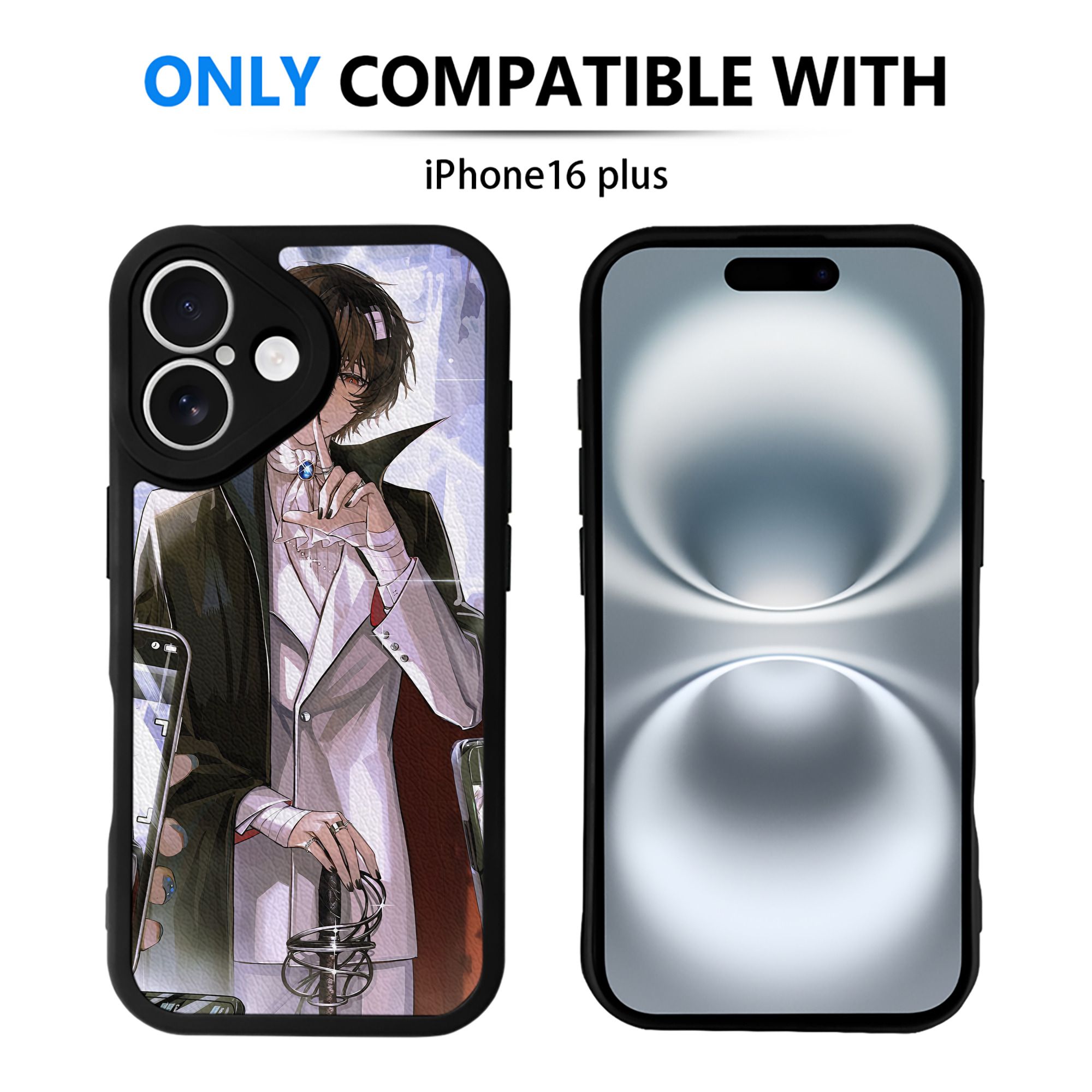 （画像用） 文豪ストレイドッグス Bungo Stray Dogs 【iPhone 16シリーズ対応】シリコンスマホケース（レザー調） 材質：シリコン